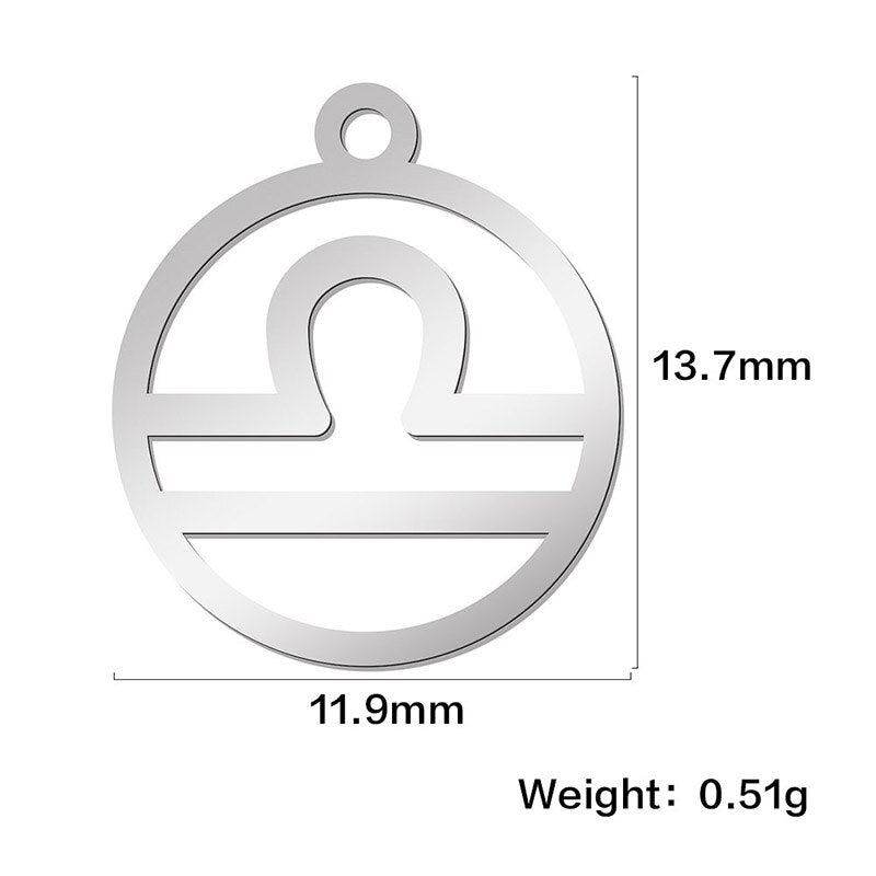 Teamer 12pcs Zodiac Floating Charms Stainless Steel Gemini Aries Libra Taurus Twelve Constellation Pendant for Jewelry Making