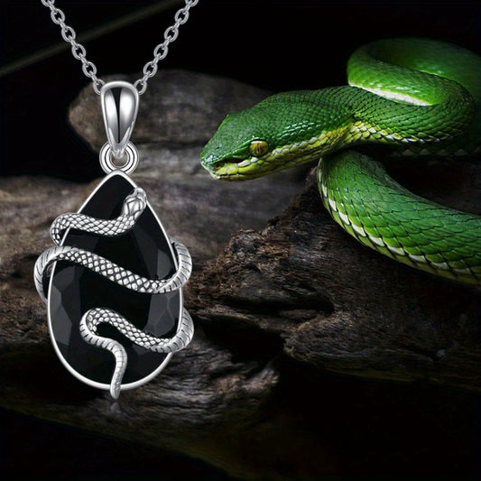 1pc Bohemian Feng Shui Drop Snake Necklace Jewelry Men & Women's Daily Wear Halloween Wear Exquisite Halloween Jewelry Gifts For Loved Ones And Friends