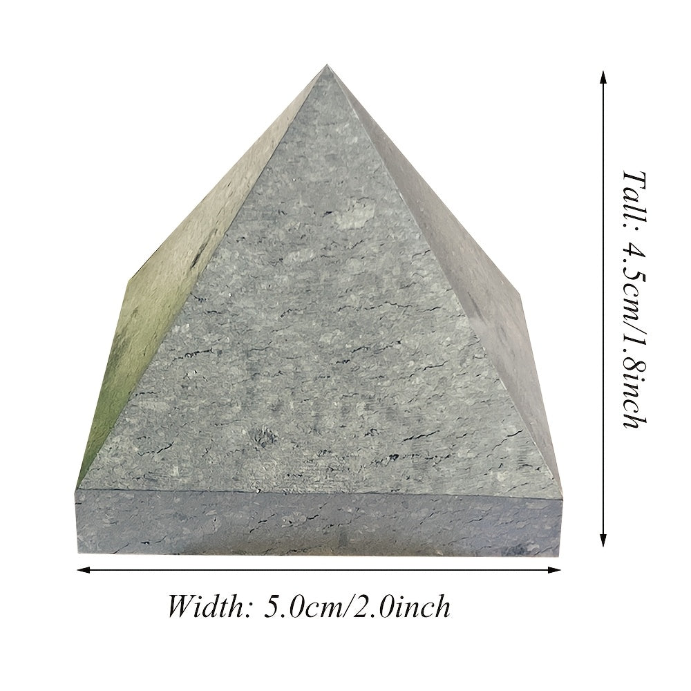 Handcrafted Shungite Pine Pyramid - Natural Crystal for Meditation, Home Decor &amp; Feng Shui Protection