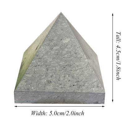 Handcrafted Shungite Pine Pyramid - Natural Crystal for Meditation, Home Decor &amp; Feng Shui Protection