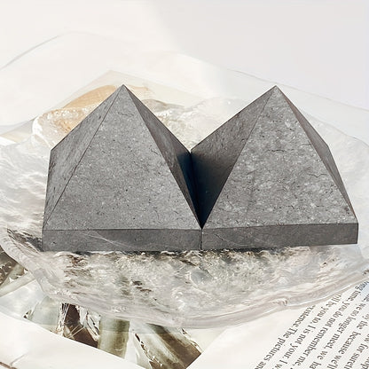 Handcrafted Shungite Pine Pyramid - Natural Crystal for Meditation, Home Decor &amp; Feng Shui Protection