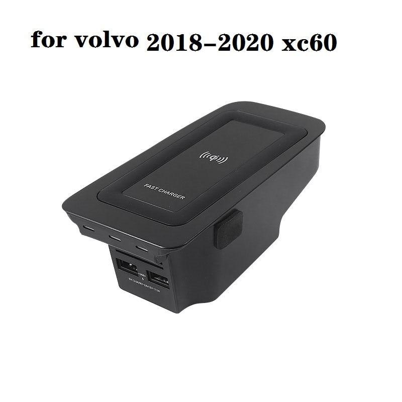 For volvo xc60 s90 v90 new 2020 s60 v60 Qi Car Wireless Charger Induction Fast Charging 2015 2016 2017 2018 2019 2023 xc90