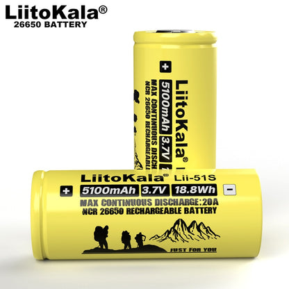 6-30PCS Liitokala LII-51S 26650 20A power rechargeable lithium battery 26650A , 3.7V 5100mA .  Suitable for flashlight