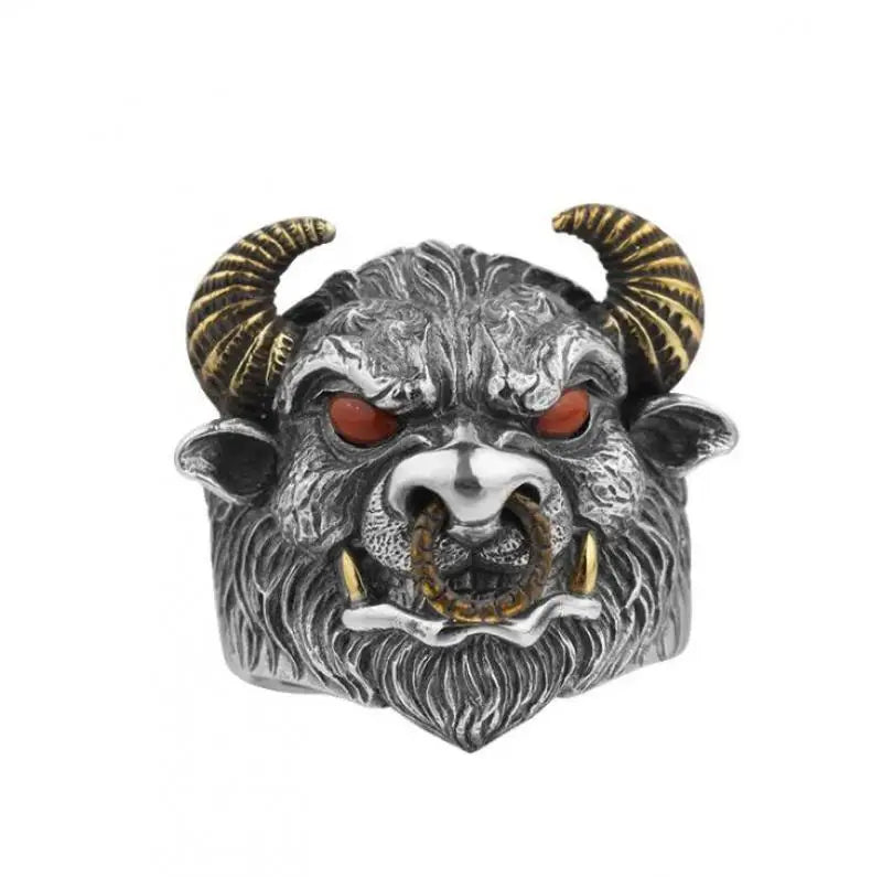 High Quality Fashion Creative Tiger Head Domineering Ring Mature Men Personality Beast Zodiac Ring Birthday Gift