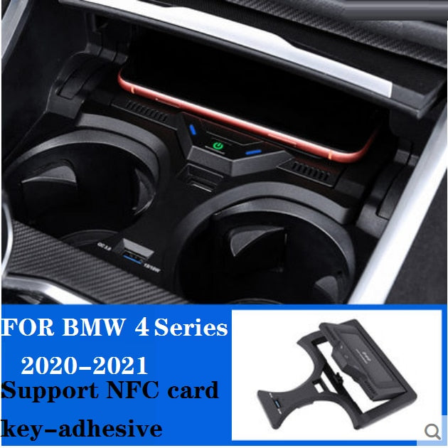 FOR BMW 3 Series G20 G28 4 Series With NFC Card Key Car Wireless Charger Fast Phone Charging Plate Accessories 2020 2021 FOR LHD