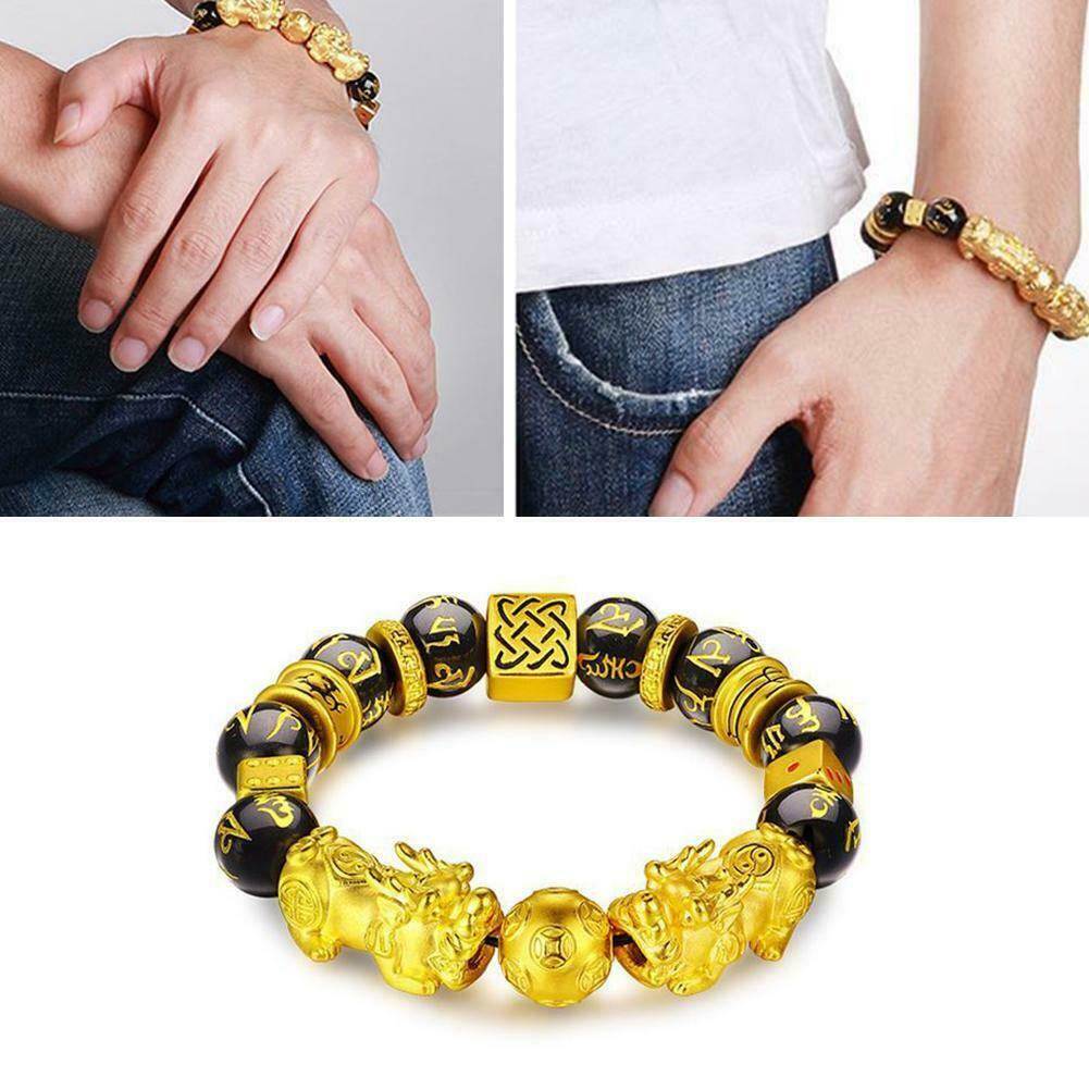 Pixiu Guardian Bracelet Bring Luck Wealth Beads Strand Bracelets Chinese Fengshui Wristband Unisex Lucky Wealthy Men Women