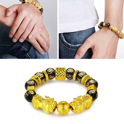 Pixiu Guardian Bracelet Bring Luck Wealth Beads Strand Bracelets Chinese Fengshui Wristband Unisex Lucky Wealthy Men Women