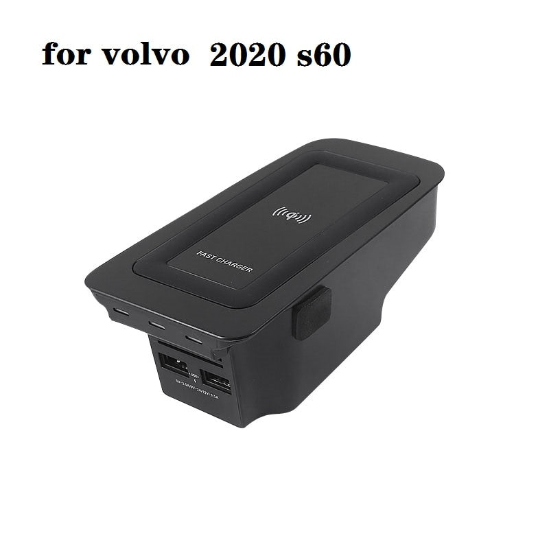 For volvo xc60 s90 v90 new 2020 s60 v60 Qi Car Wireless Charger Induction Fast Charging 2015 2016 2017 2018 2019 2023 xc90