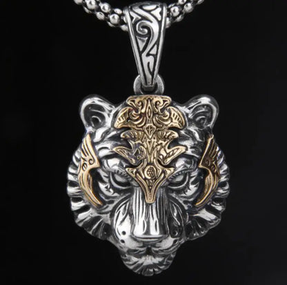 High Quality Fashion Creative Tiger Head Domineering Pendant Mature Man Personality Beast Zodiac Necklace Birthday Gift