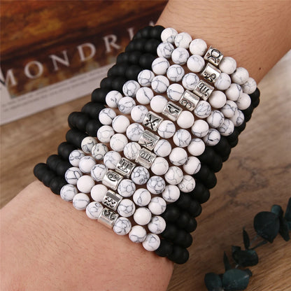 12 Constellations Handmade Beads Volcanic Stone Bracelets for Women Charm 12 Zodiac Bracelets Bangles Cuff Bracelet Pulseira