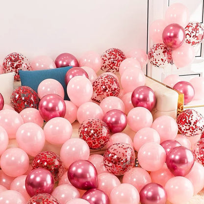 20/40pcs 10inch Pink Balloons Confetti Chrome Metallic Latex Balloon Christmas Baby Shower Birthday Wedding Party Decorations