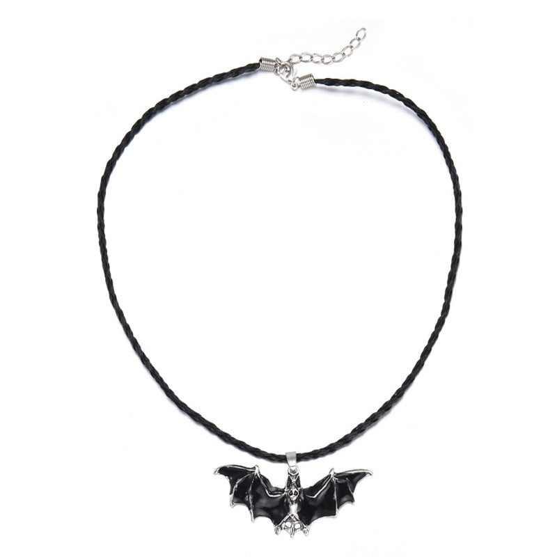 Doreen Box Halloween Punk Necklace Black Bat Animal Octopus Multilayer Layered Pendant Necklace For Women Men Jewelry Gift, 1 PC