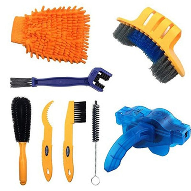 CYLION Bike Cleaning Motorcycle Chain Cleaner Bicycle Tool Kits Tire Brushes Road MTB Cleaning Gloves Chain Tool Cleaners Sets