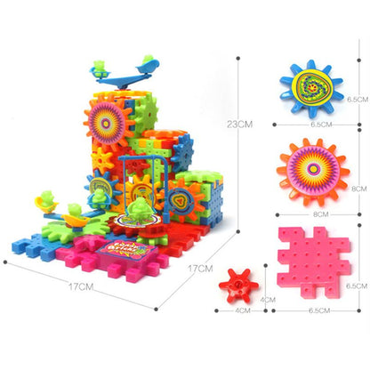 81 PCS Electric Gears 3D Model Building Kits Plastic Brick Blocks Educational Toys For Kids Children Gifts