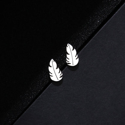 CACANA Stainless Steel Sets For Women Feather Shape Necklace Bracelet Earring Jewelry Lover&#39;s Engagement Jewelry