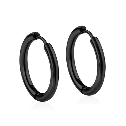 LUXUSTEEL 1Pairs/2Pcs Small Hoop Earrings Women Men Silver Color Stainles Steel Round Circle Pendientes Mujer 2023 Anti-allergy