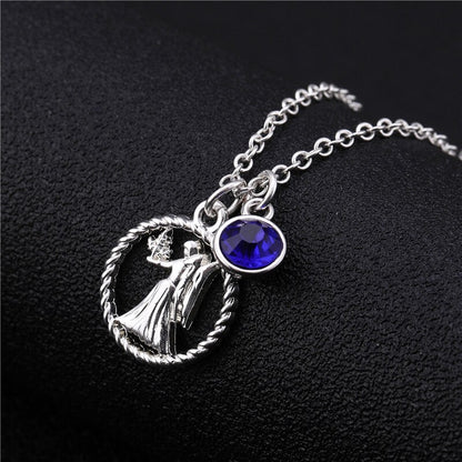 Skyrim Twelve Constellations Charm Necklace For Women Girl Zodiac Signs Jewelry Astrology Chokers Necklace Cancer Virgo Pisces