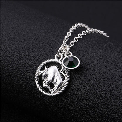 Skyrim Twelve Constellations Charm Necklace For Women Girl Zodiac Signs Jewelry Astrology Chokers Necklace Cancer Virgo Pisces