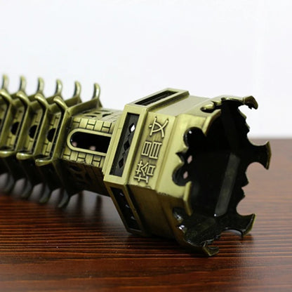 Feng Shui 9-Levels Alloy 3D Model Chinese Wenchang Pagoda Tower Crafts Statue Souvenir Home Decoration Metal Handicraft