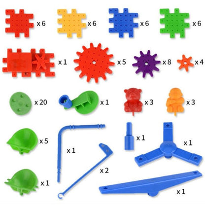 81 PCS Electric Gears 3D Model Building Kits Plastic Brick Blocks Educational Toys For Kids Children Gifts