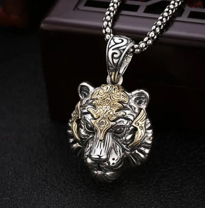 High Quality Fashion Creative Tiger Head Domineering Pendant Mature Man Personality Beast Zodiac Necklace Birthday Gift