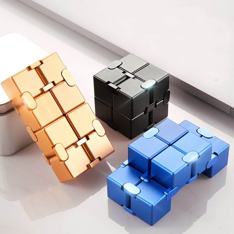 Infinity Cube Fidget Toys Metal Plastic Antistress Cube Magic Folding Game Stress Anxiety Relief Fingertip for Adult Kids Gift