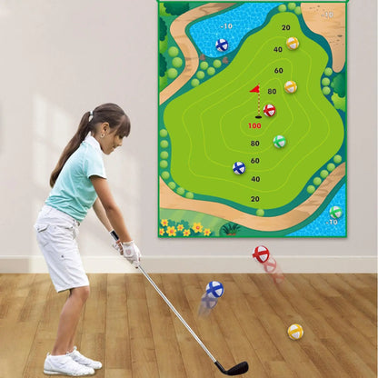 Golf Chipping Game Golf Chipping Battle Game With Hitting Mat Sticky Practice Mat With Club Putting Green Training Equipment For