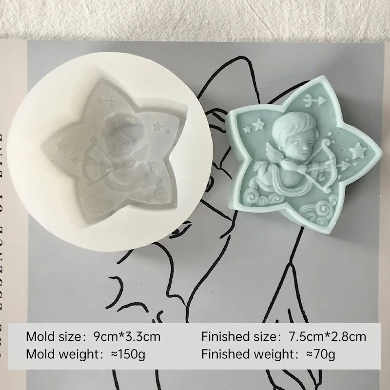 Twelve Horoscope Scented Candle Silicone Mold DIY Pentagram Constellation Aries Leo Gypsum Resin Handmade Soap Mould