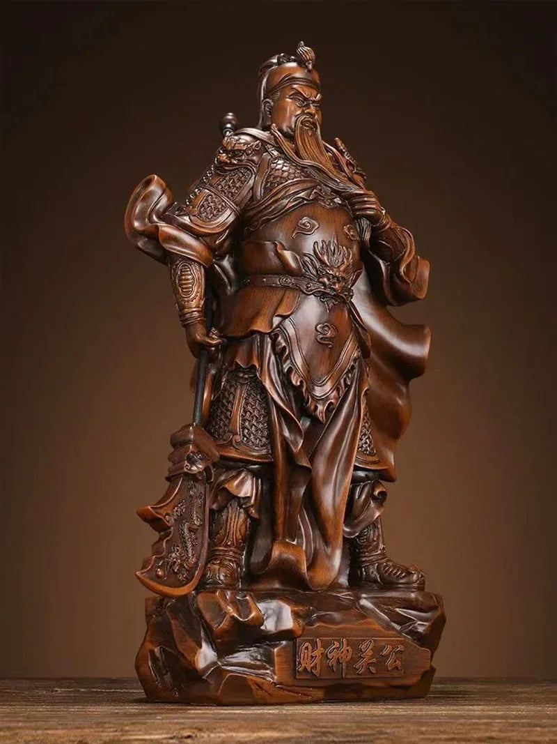 Fengshui Fortune Guan Gong Sculpture Resin Accessories Home Cabinet Figurines Decoration Office Store Guan Yu Statue Ornaments