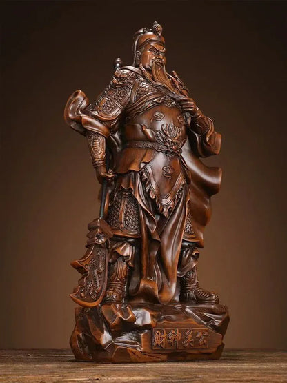 Fengshui Fortune Guan Gong Sculpture Resin Accessories Home Cabinet Figurines Decoration Office Store Guan Yu Statue Ornaments