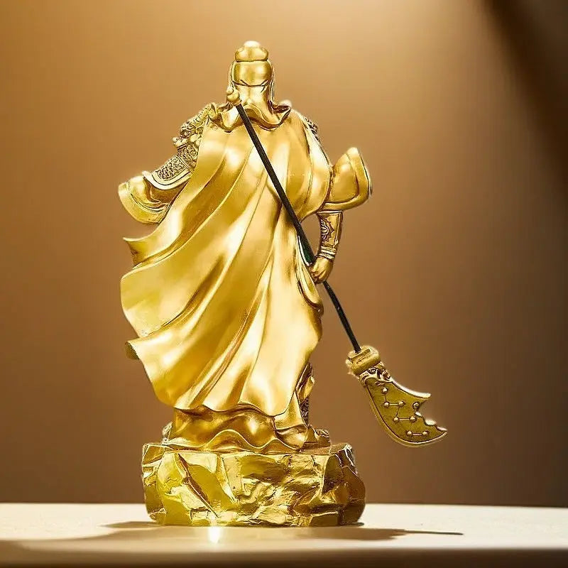 Fengshui Fortune Guan Gong Sculpture Resin Accessories Home Cabinet Figurines Decoration Office Store Guan Yu Statue Ornaments