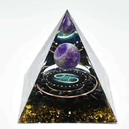 12 Zodiacs Orgone Pyramid 5cm Horoscope Healing Natural Crystal Stone Chakra Reiki Orgonite Gemstones Birthday Constellation