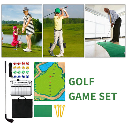 Golf Chipping Game Golf Chipping Battle Game With Hitting Mat Sticky Practice Mat With Club Putting Green Training Equipment For