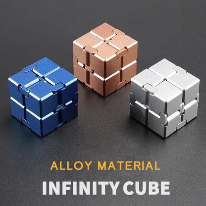 Infinity Cube Fidget Toys Metal Plastic Antistress Cube Magic Folding Game Stress Anxiety Relief Fingertip for Adult Kids Gift