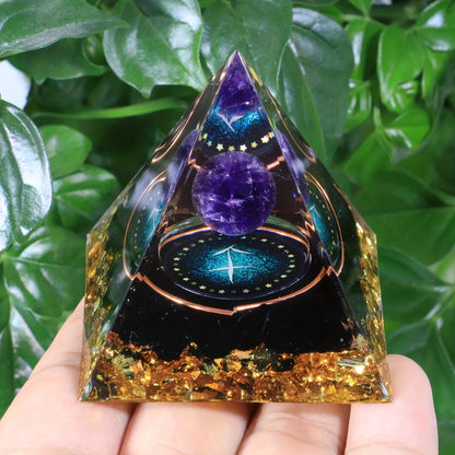 12 Zodiac Orgone Pyramid 5cm Horoscope Healing Natural Crystal Stone Ornaments Chakra Reiki Orgonite Gemstones Birthday Gifts