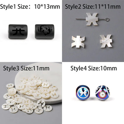 10PCS/lot 12 Constellation Horoscope Charms Beads 12 Zodiac Signs Multistyle Beads for DIY Couples Bracelets Jewelry Making