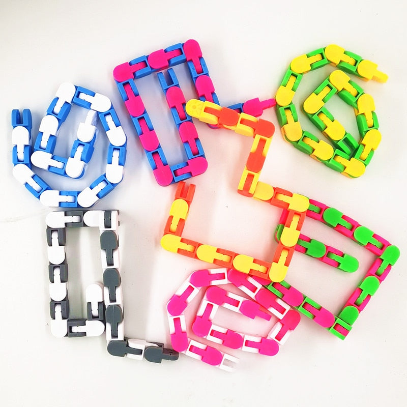 1Pcs Chain Wacky Tracks Snap Click Fidget Toys Anti Stress Kids Autism Snake Puzzles Classic Sensory Antistress Toy