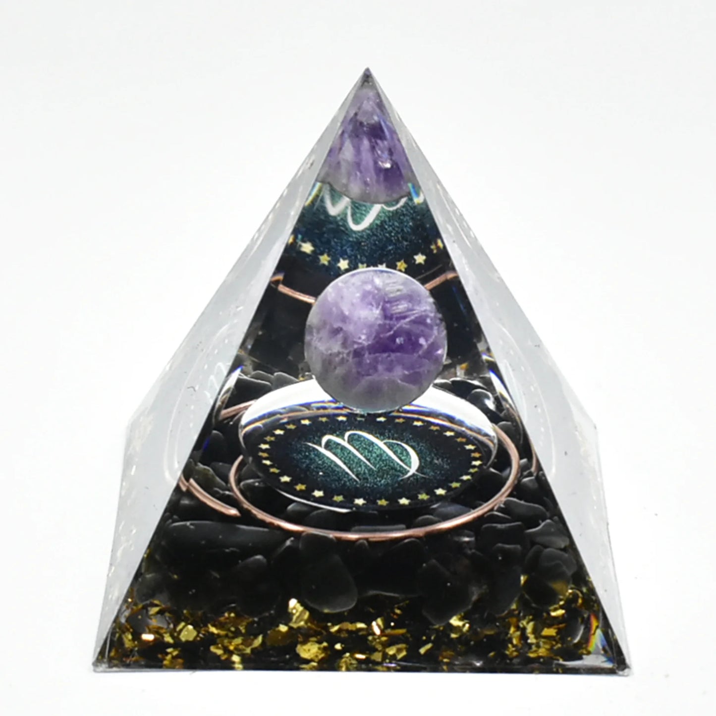 12 Zodiac Orgone Pyramid 5cm Horoscope Healing Natural Crystal Stone Ornaments Chakra Reiki Orgonite Gemstones Birthday Gifts