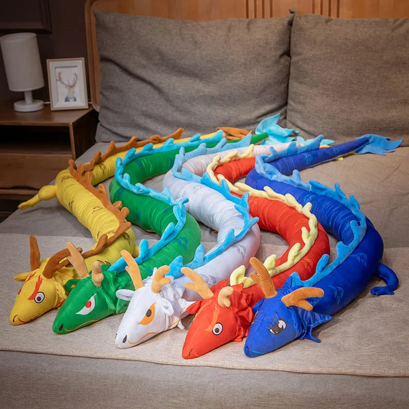 220CM Chinese Style Zodiac Dragon Plush Toys Stuffed Dinosaur PLush Dolls Animal Sleep Long Pillow Birthday Gift for Boy Kids