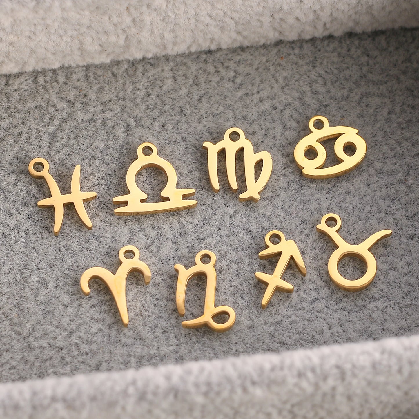 5Pcs/Lot Stainless Steel 12 Zodiac Sign Charms Mini Constellation Pendants DIY Handmade Craft Necklace Bracelet Jewelry Making
