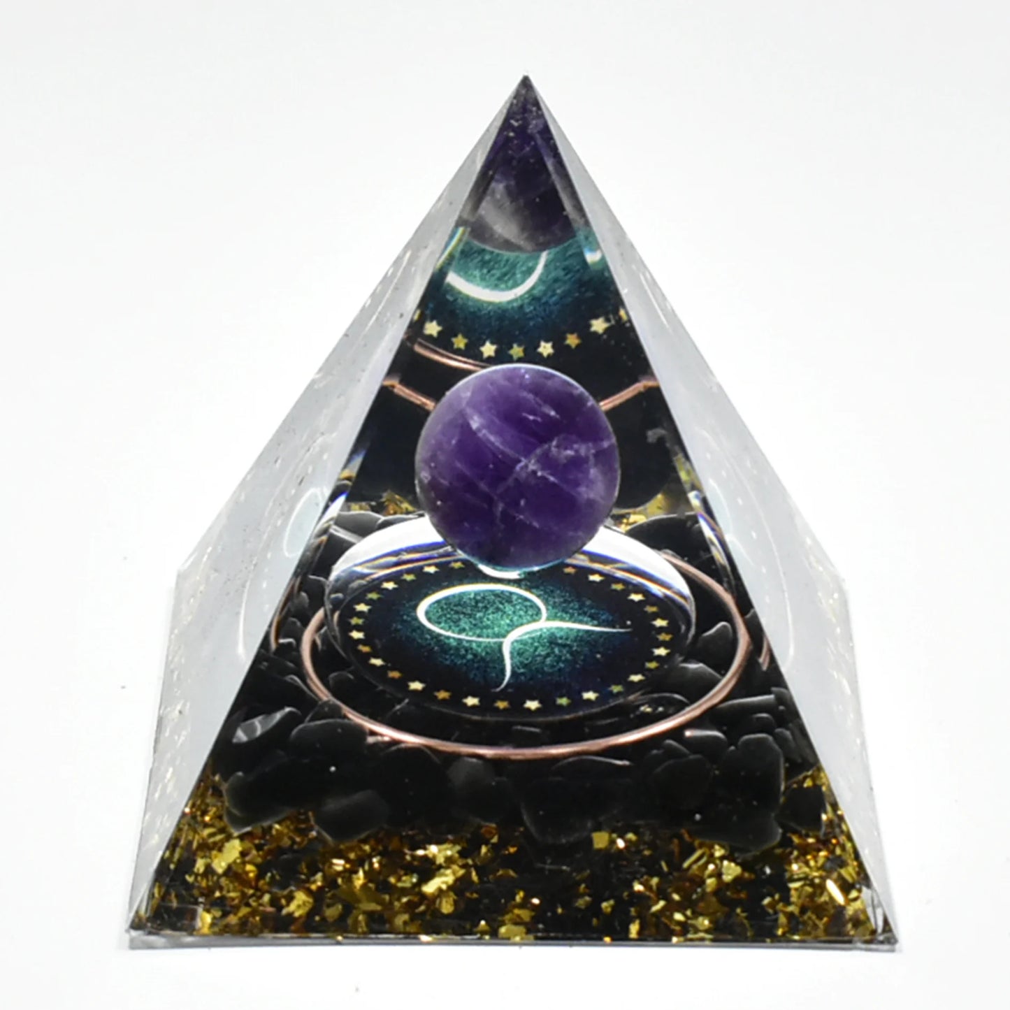 12 Zodiac Orgone Pyramid 5cm Horoscope Healing Natural Crystal Stone Ornaments Chakra Reiki Orgonite Gemstones Birthday Gifts