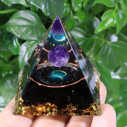 12 Zodiac Orgone Pyramid 5cm Horoscope Healing Natural Crystal Stone Ornaments Chakra Reiki Orgonite Gemstones Birthday Gifts