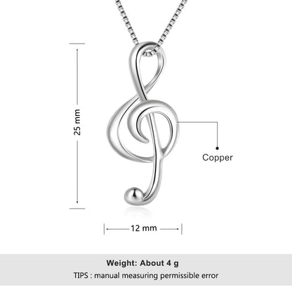 JewelOra Silver Color Musical Note Necklaces &amp; Pendants Elegant Pendant Necklace Women Gifts for Girlfriend