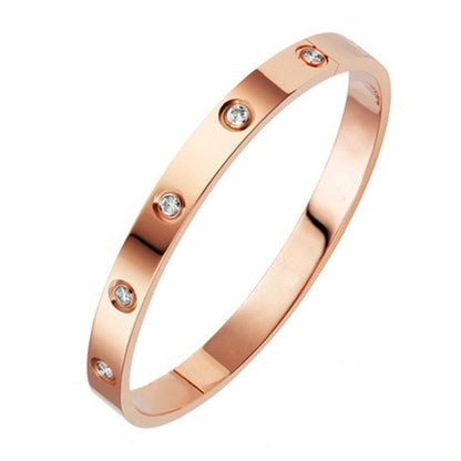 Hot Luxury Rose Gold Stainless Steel Bracelets Bangles Female Heart Forever Love Brand Charm Bracelets for Women Famous Jewelry