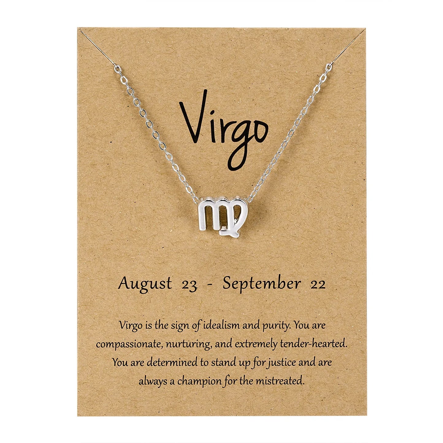 12 Horoscope Silver Color Pendant Necklace for Men Women Taurus Aries Leo Pisces Virgo 12 Constellations Jewelry Holiday Gifts