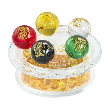Feng Shui Five Element Wealth Figurine Collectibles Lucky Fortune Prosperity Crystal Ingot glass Craft Paperweight Home Decor