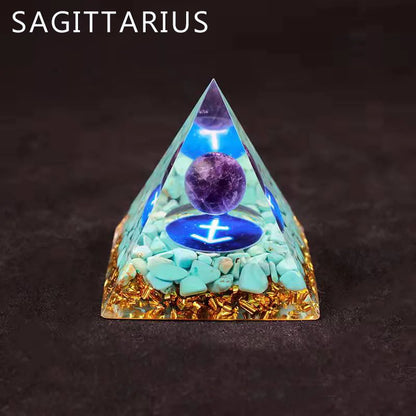Constellation Pyramid Crystals Horoscope Natural Stone Home Office Decoration Energy Generator Reiki Meditation Ornaments Crafts