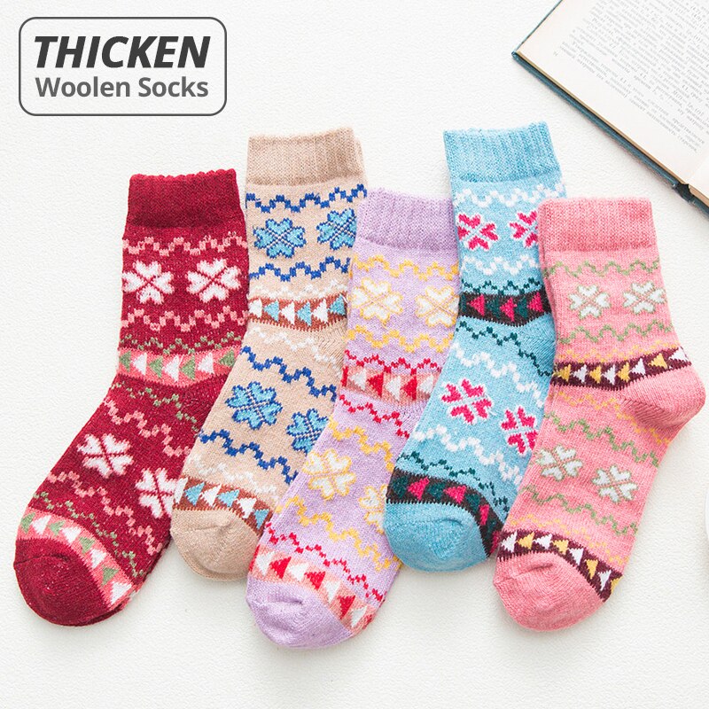 HSS Brand 5 Pairs Winter Men&#39;s Socks Thicken Sheep&#39;s Wool Socks Warm Men Retro Style Colorful Fashion Man Socks For Snow boots