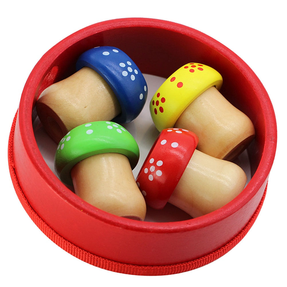 4 PCS Funny Kaleidoscope Educational Toy Wooden Mushroom Kids Outdoor Playset Children Bee Eye Toys