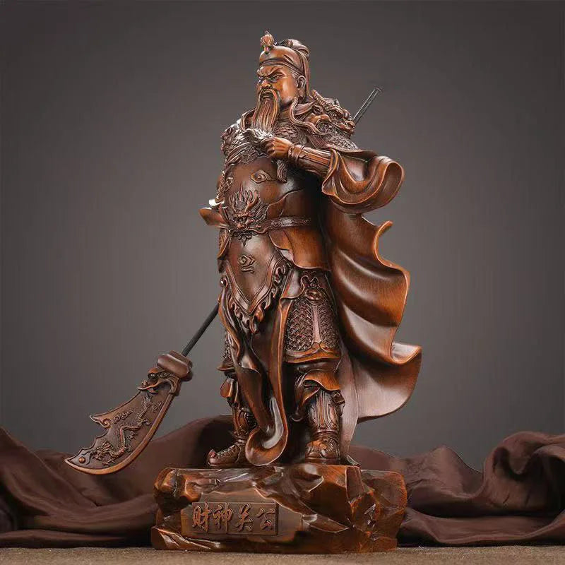 Fengshui Fortune Guan Gong Sculpture Resin Accessories Home Cabinet Figurines Decoration Office Store Guan Yu Statue Ornaments